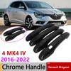 Для Renault Megane 4 MK4 IV 2016~ 2018   Черные Глянцевые Накладки на Ручки Дверей Автомобильные Аксессуары для Внешнего Вида Антикоррозийные Наклейки
