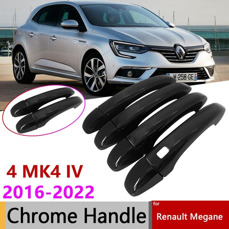 Для Renault Megane 4 MK4 IV 2016~ 2018 Черные Глянцевые Накладки на Ручки Дверей Автомобильные Аксессуары для Внешнего Вида Антикоррозийные Наклейки