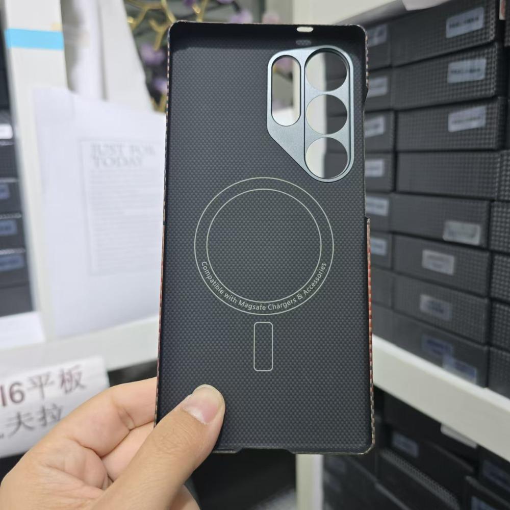Aramid Kevlar Carbon Fiber Hard Case for Samsung S25 Ultra Magnetic Protective Shell Floating Woven Color Galaxy S24 Ultra Light Shell
