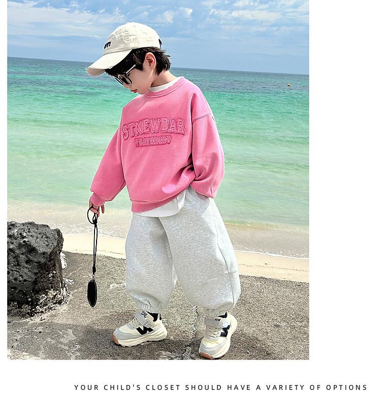 Fairy Tale Boys' Grey Sweatpants - 2025 Spring/Autumn Style for Kids