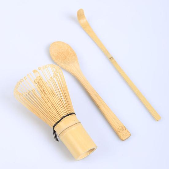 Bamboo Matcha Whisk with Tea Pick Teaspoon Handmade Traditional Japanese Chasen Stirring Brush for Matcha Tea Natural Bamboo Matcha Stirrer