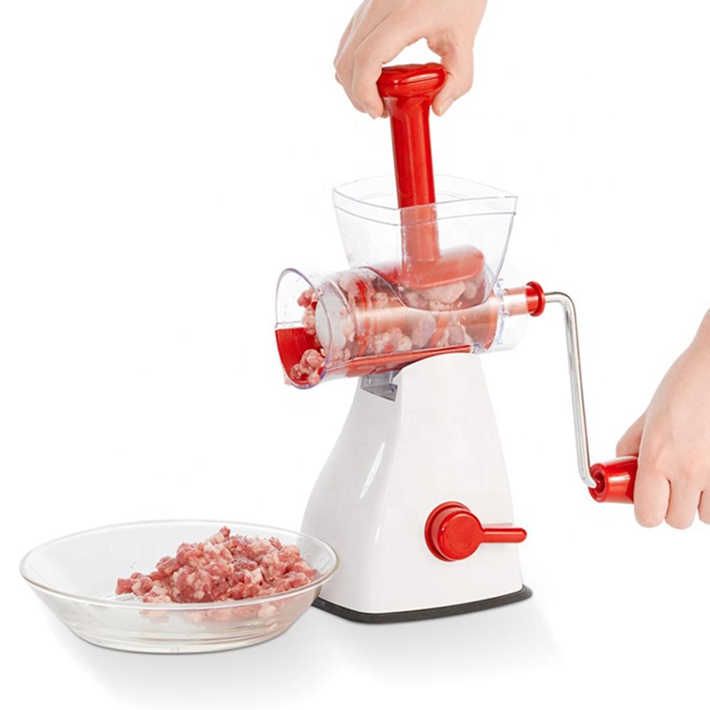 Kitchen Manual Rotary Meat Mincer Vegetable Slicer Grater Everyday Stainless Steel Blades
