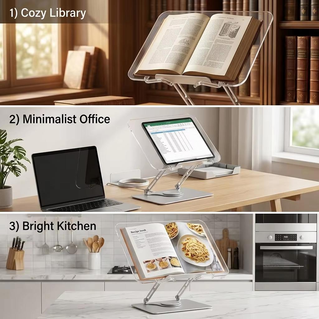 18-Year Factory Acrylic Reading Stand Ergonomic Height Adjustable Book Holder for Desk School Library Study Classroom Bulk