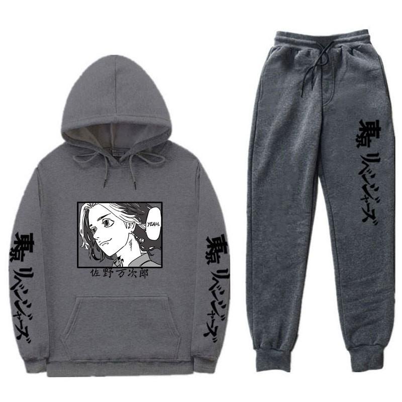 Мужской оверсайз комплект из худи и штанов Streetwear Повседневный образ с боковыми карманами