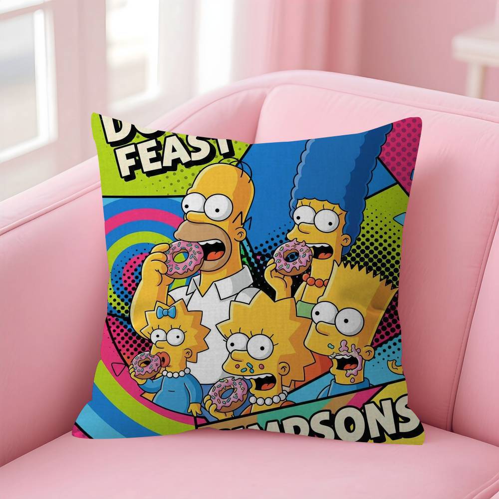 Cushion Cover Car Throw Pillow Case For Sofa Car Christmas Gift Anime The movie SSimpsonsS