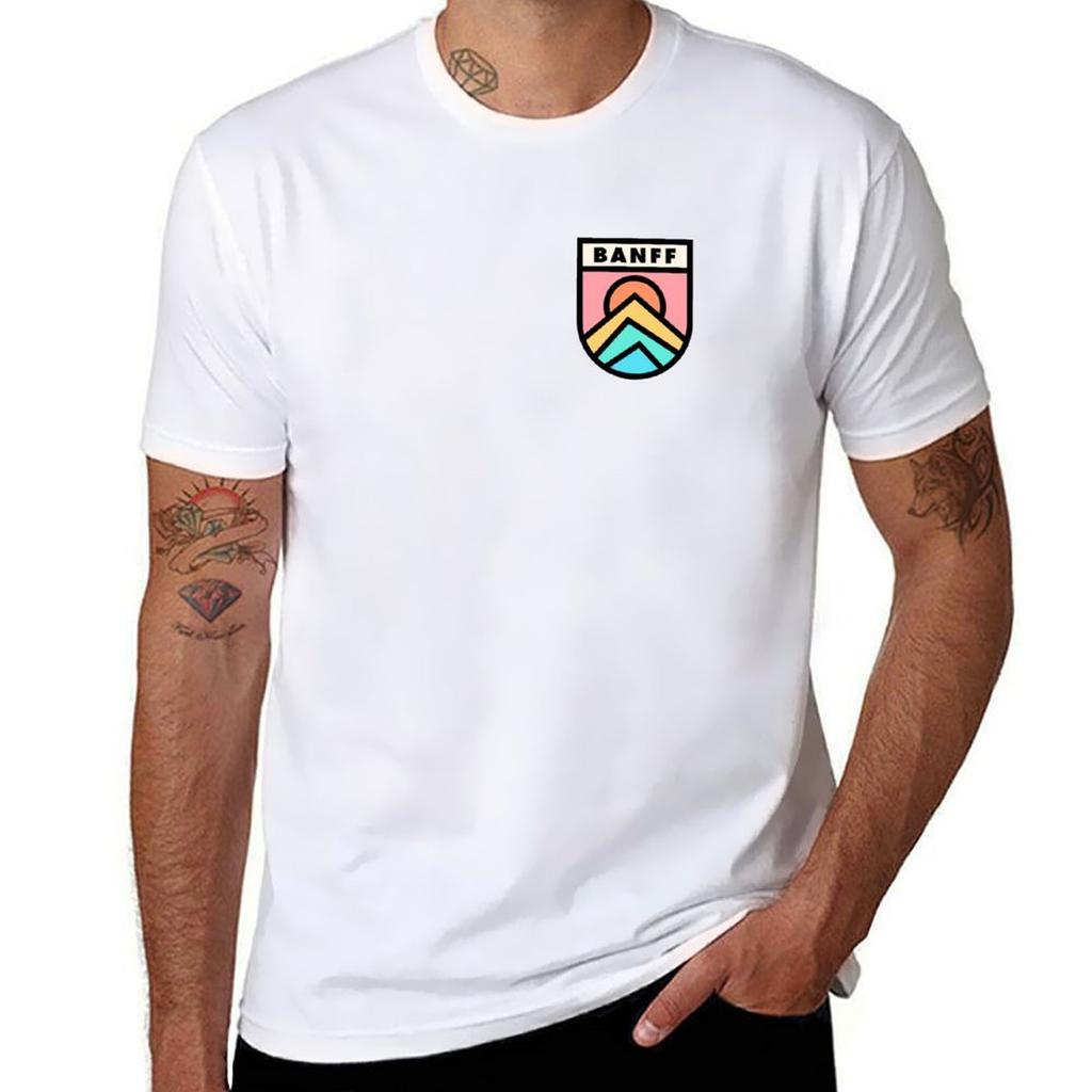 Banff Retro Badge Black Lines TShirt Moisture Control Sports Tee