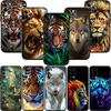 FM3 Животное Волк Тигр Лев Мягкий Чехол для Телефона для iPhone 16 15 14 13 12 Pro Max Plus Mini