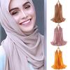 New Plain Women Hijab Wrap Lady Scarf Bubble Chiffon 1PC Popular Headband Muslim Bubble Wrap Shawls Hijab