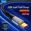 120 Вт Прозрачный Плетеный Кабель Super Fast Charging, Совместимый с Двойным Type-C и Apple PD, для Huawei, Трансграничный Стиль