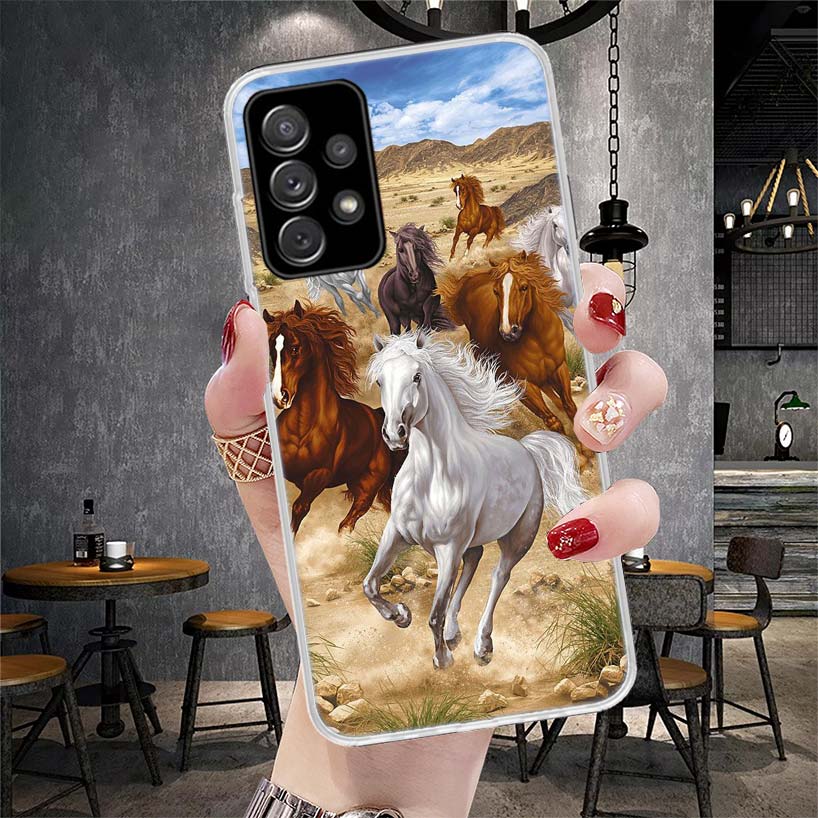 Чехол для телефона Samsung Galaxy S22 S23 S24 S25 Edge S26 Ultra S20 FE S21 Plus + Fundas Coque Ga с изображением скачущей лошади, большая красота, мягкий
