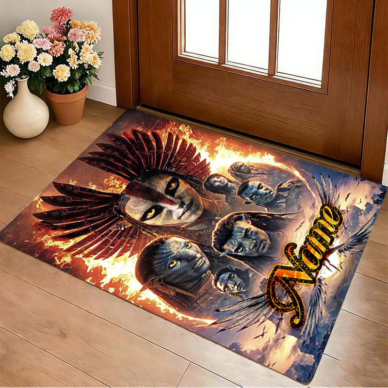 Personalized Name Avatar Family Living Room Non-Slip Area Rug Soft Carpet for Bedroom Playroom Sofa Office Home Decor Doormat