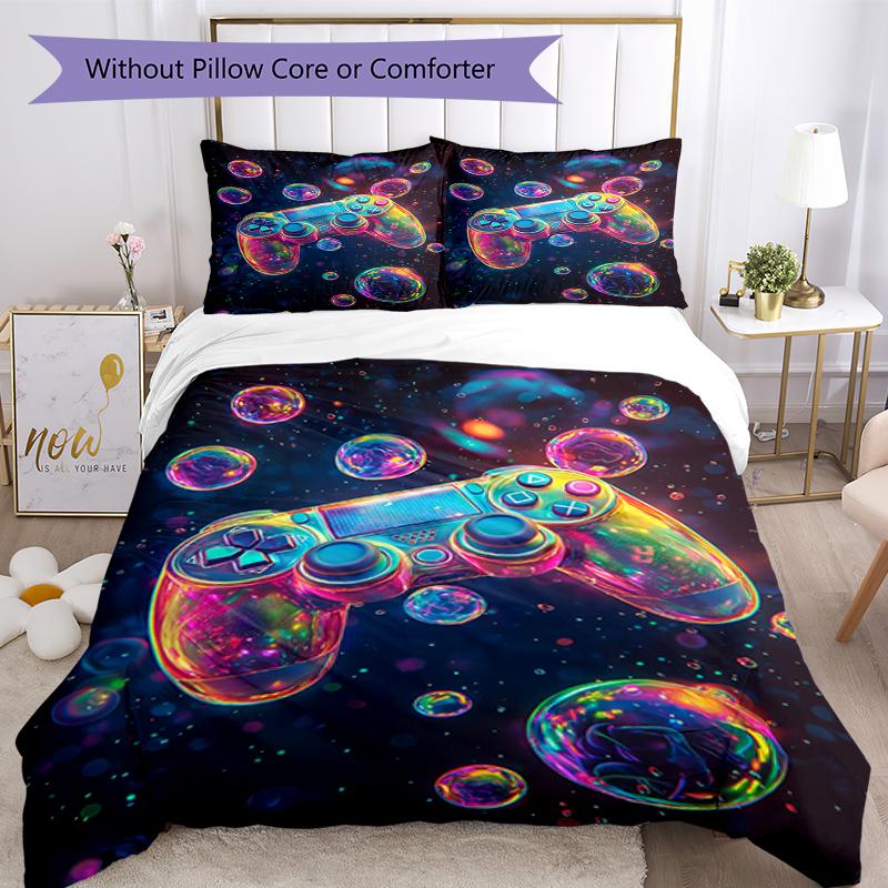 3pcs Game Controller Bedding Set Duvet Cover Closure Includes 1 Duvet Cover & 2 Pillowcases, Soft and Comfortable for All Seasons.