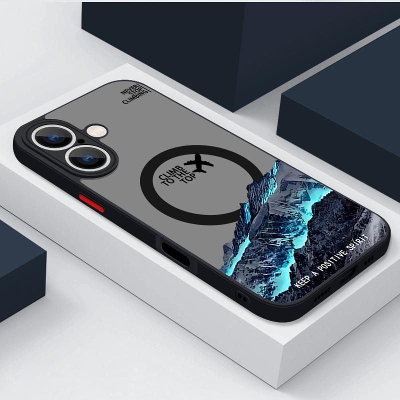 Чехол для телефона 'Снежная гора и самолет' для iPhone 17 16e 15 16 Pro Max 14 13 12 Pro Air Магнитный для Magsafe Беспроводная зарядка Чехол