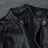 Верхний слой воловьей кожи Slim Fit с воротником-стойкой Мотоциклетный костюм Мужская кожаная куртка Мягкая воловья кожа Куртка большого размера Модная