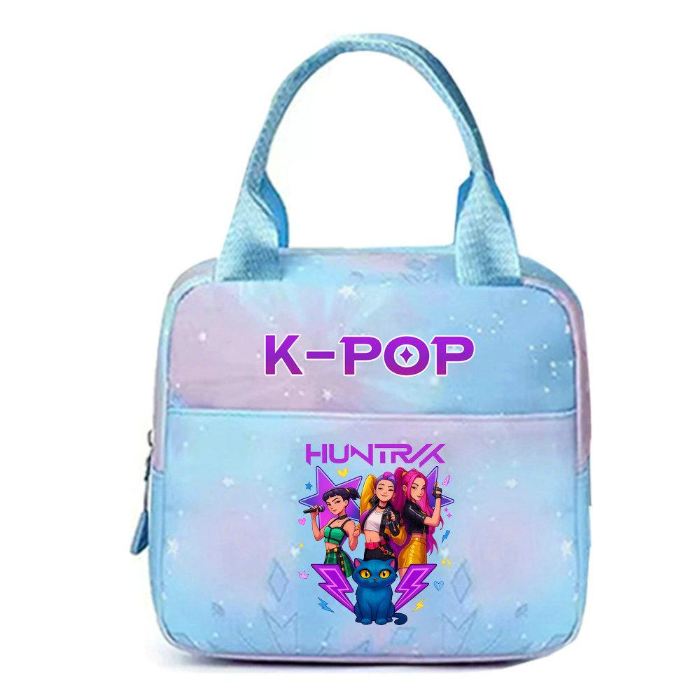 KPop Охотники на демонов Офисные работники С сумкой для обеда Портативная термосумка Большой емкости Сумка для обеда Наплечная сумка Двойного назначения