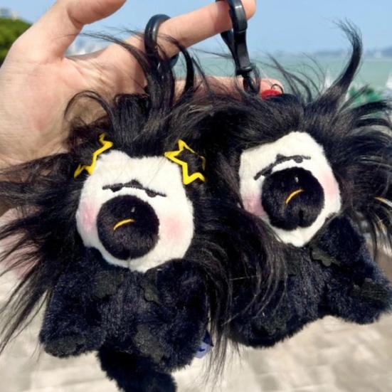 White-Faced Monkey Plush Keychain Soft Skin-Friendly Backpack Charm Unique Funny Ugly Doll Ornament Quirky Monkey Desk Decor