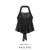 Kaslead New Arrival Women's Clothing Fashion Style Fashion Ruched Decoration Hanging Collar Tops 7521247