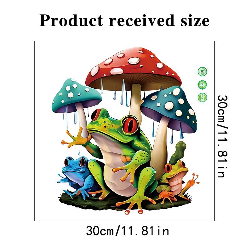 Cartoon Frog Stickers Waterproof Self Adhesive Toilet Decoration Anime Magic Mushroom Vinyl Tank Stickers for Bathroom Home