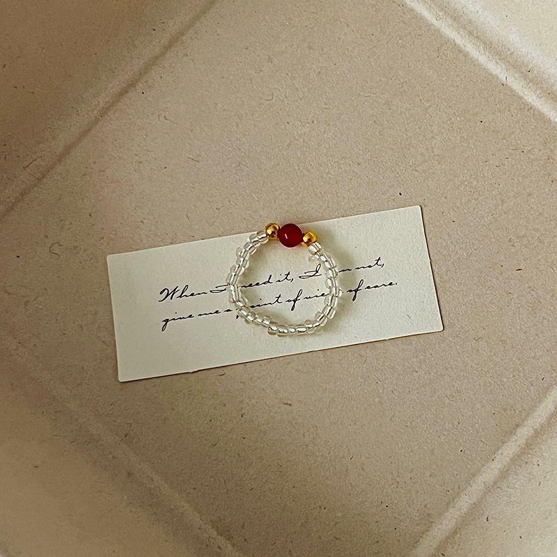 Цветное хрустальное кольцо с бисером, нишевый дизайн, чувство высокого класса, кольцо на палец, темперамент легкой роскоши, универсальные кольца-аксессуары