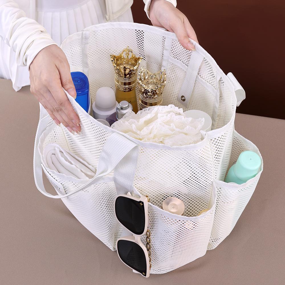 9017 Mesh Beach Bag Outdoor Swimming Toiletries Storage Tote Portable Cosmetic Handbag