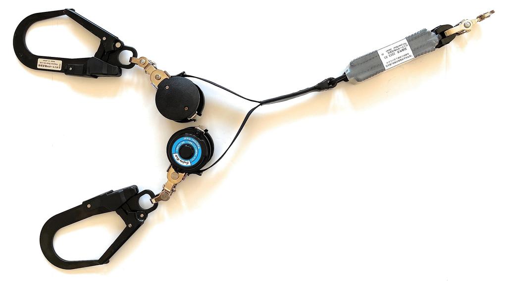 Polymer Gear New Standard Polymer Reel Double Lanyard for Full Body Safety Harnesses with Entanglement Fall Arrest Includes One Pair of Gloves