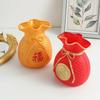 Lucky Bag Vase Wealth Bag Flower Vase Table Centerpiece Fortune Bag Money Bag Figurine for Bedroom Office Chinese New Year Decor