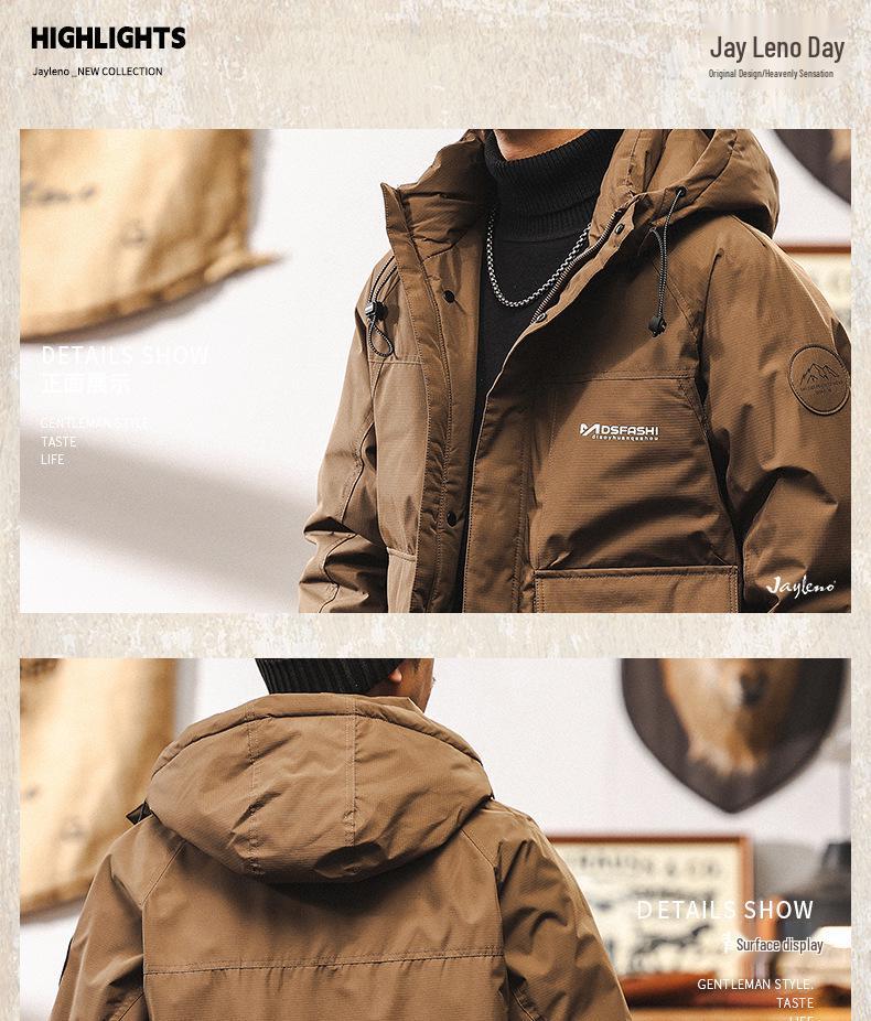 American Retro Men's 2025 High Loft Winter Down Jacket – Trendy, Warm, Windproof Workwear