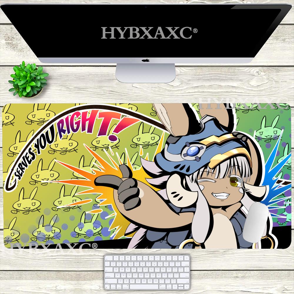 HYBXAXC Большой Коврик для Мыши Мультяшный Сделано в Бездне Коврик для Мыши Клавиатуры Стола Игровой Резиновый Нескользящий Коврик для Мыши Геймера Рико Наначи Мауспед