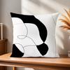 Black Comfortable Abstract Soft Stripe Pillow Case White for Art Sofa Geometric Living Room Home Office Decor Protective Covers