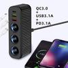 Автомобильное зарядное устройство от прикуривателя 120 Вт, USB-зарядка, PD Быстрая зарядка, Адаптер питания, Многофункциональная розетка "один-в-четыре" для зарядки мобильного телефона