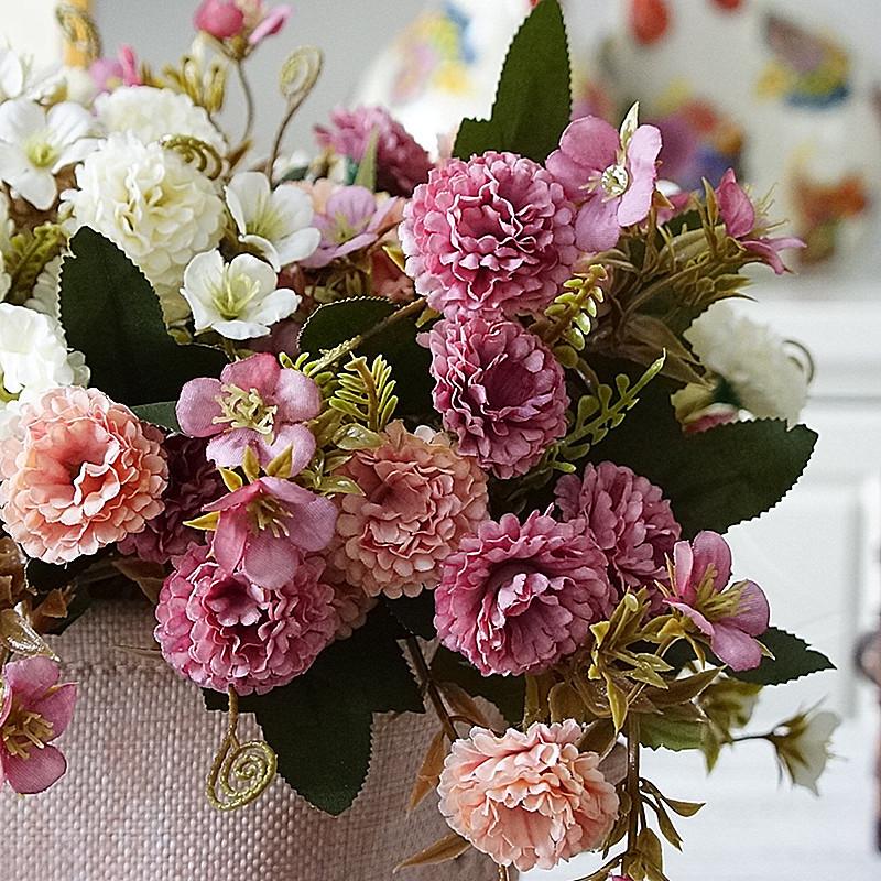 Artificial Plants European Clove Carnation Flowerpot Decorative Flowers clipping Festival Table Decoration for Home Wedding