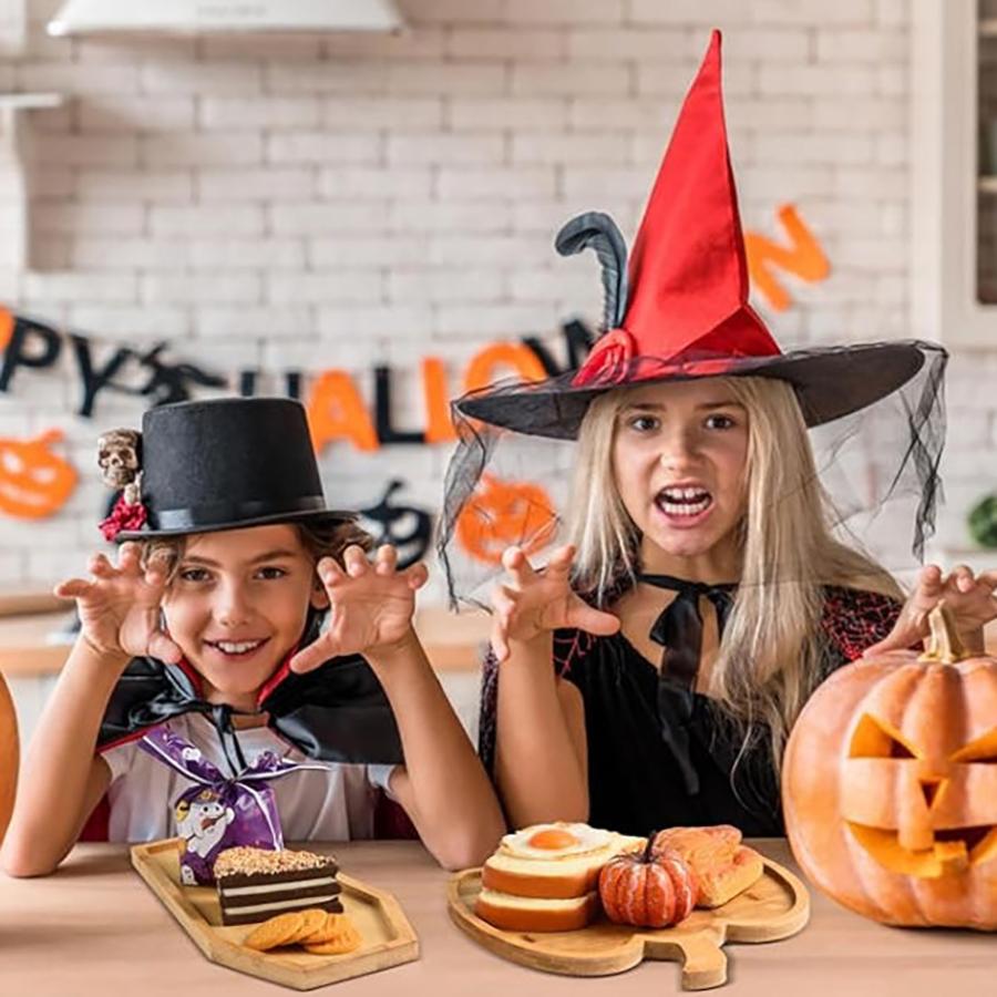 Хэллоуин Деревянные сервировочные блюда Тыква и Гроб Формы Поднос для сервировки Хэллоуин Деревянные доски для закусок Тарелки для закусок