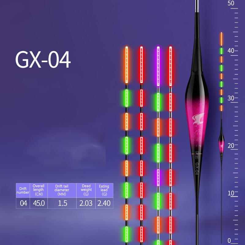 Smart Led Fishing Float 2Light Highly Sensitive Remind Buoy Gravity Sensor Glowing Electric Night Fishing Long Tail Float