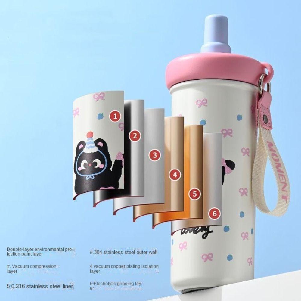 600ML Vacuum Cup 316 Stainless Steel Tumbler Portable Insulated Cup Office Workers