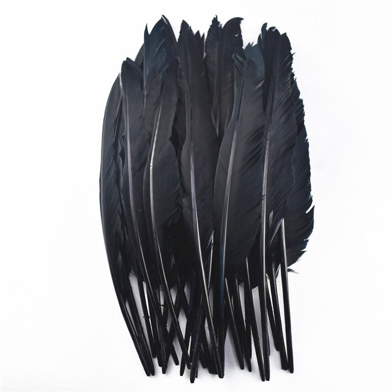 20pcs/Lot Dyed Black Feathers Rooster Goose Feathers for Jewelry Making Ostrich Pheasant Feathers for Crafts Carnaval Assesoires