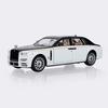 Diecast 1:24 Rolls-Royce Phantom Alloy Pullback Car Model, 1 Piece, White Black