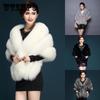 Осенне-зимний новый шаль из искусственного лисьего меха, жилет, накидка для женщин с карманами