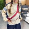 Винтажная поясная сумка с цветовыми блоками, унисекс, через плечо, на грудь, большая вместимость, повседневная сумка-слинг, поясная сумка для путешествий