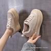 Little white shoes women's 2025 autumn new sponge cake thick-soled Korean version board shoes small man thick-soled inner height increase casual shoes