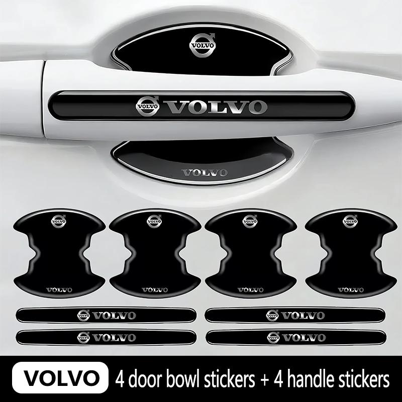 Car Door Handle Protector Anti-Collision and Anti-Scratch Protection Black Strip Sticker Volvo Xc60 Xc90 S60 S80 S60l V40 V60