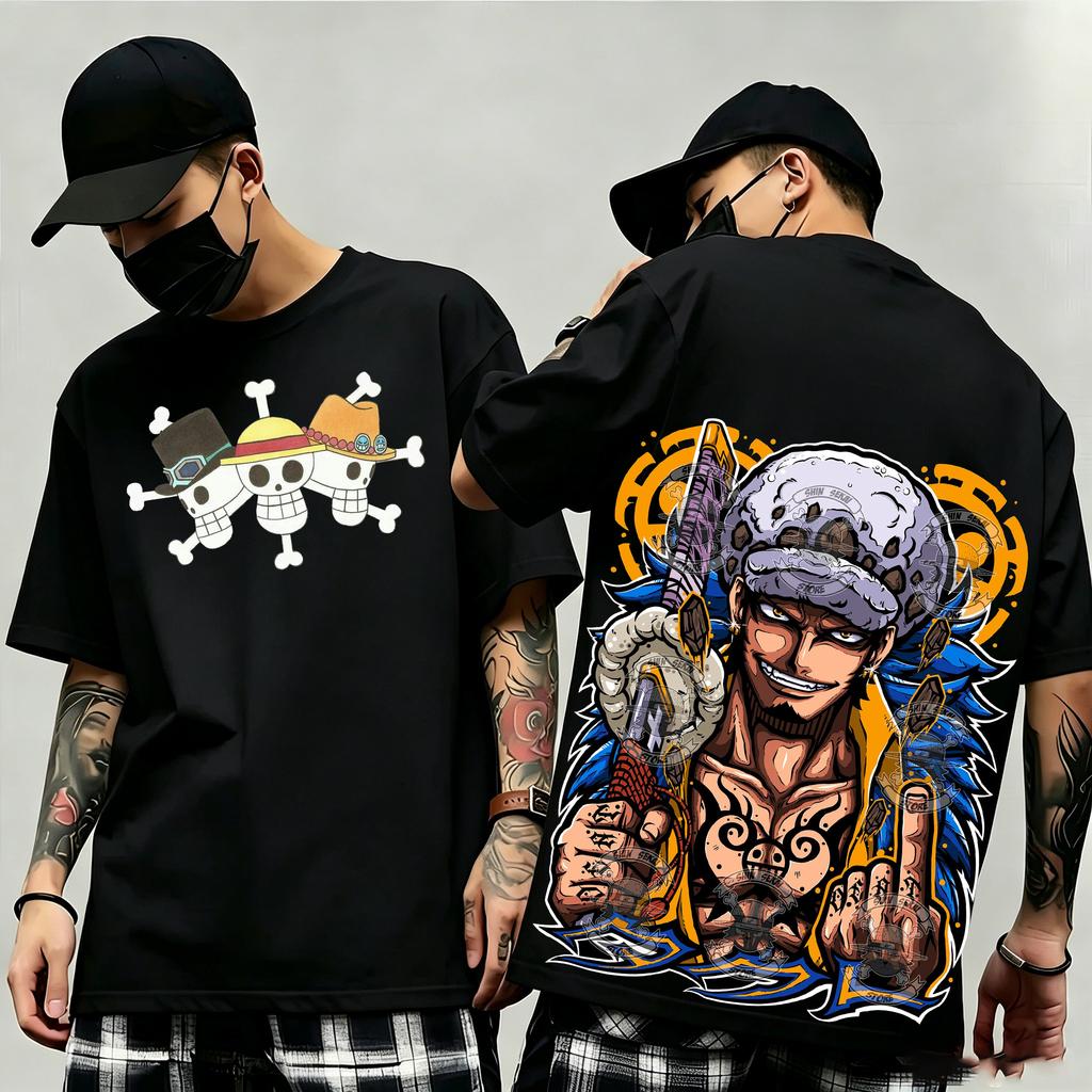 Summer New Arrival One Piece Pattern Tshirt unisex anime print casual shortsleeved fashionable streetwear top Y2K style