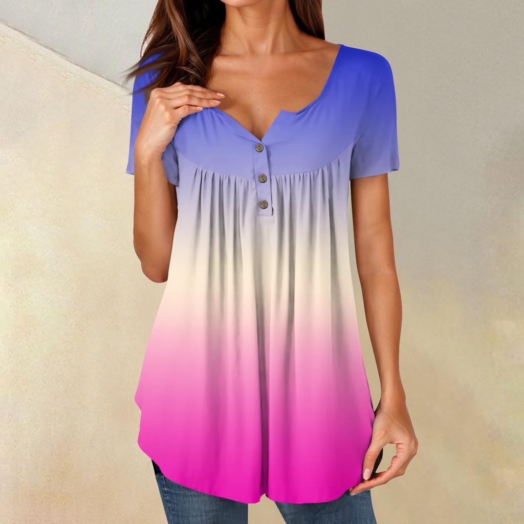 Женские туники, топы, нарядные, повседневные, летние, рубашки с коротким рукавом, свободный крой, плиссированный топ в стиле бохо