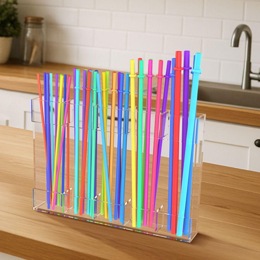 No Drilling Straw Storage Rack Reusable Cabinet Door Storage Container Restaurant Application