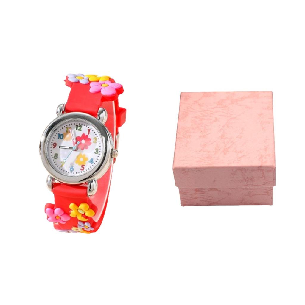 Cute and Creative Flower Shaped Children's Quartz Watch, Bracelet Necklace Set, Girls' Accessories, Christmas and New Year Gifts