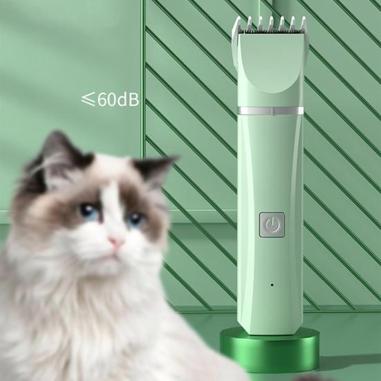 1 Set Cat Hair Trimmer Quiet Cordless Handheld Dog Shaver Clipper USB Charging 4-in-1 Electric Pet Grooming Kit with 4 Blade for Long Hair Pets