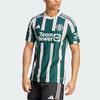 Adidas Манчестер Юнайтед 23/24 выездная полосатая футбольная майка с коротким рукавом - мужская версия игрока, темно-небесно-зеленая IP1824