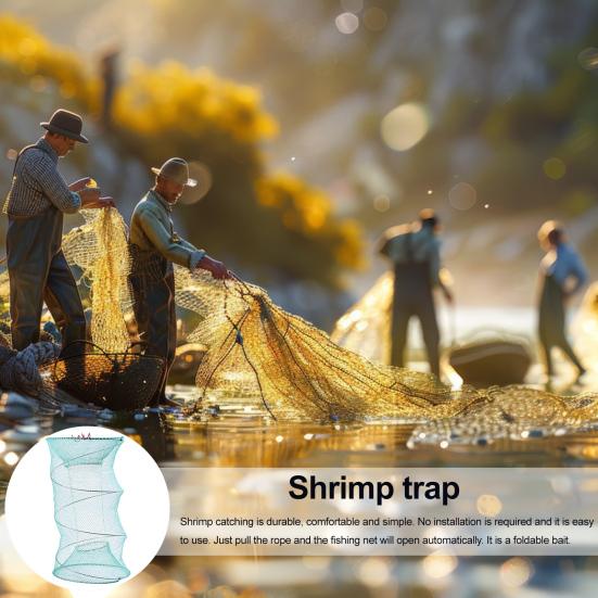 Fish Basket Mesh Shrimp Crab Trap Easy To Use Collapsible Portable Fish Cage Fishing Accessories Tool