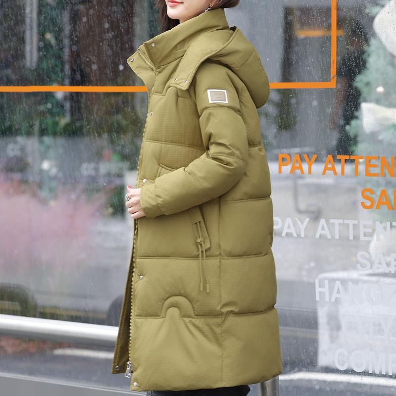 Зимние длинные пальто для женщин, пальто с капюшоном, новая мода, плотная теплая женская парка, зимняя куртка в корейском стиле