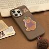 Баклажан Медведь Подходит для чехла для мобильного телефона Iphone16 Чехол для мобильного телефона Apple 17pro Max 14 Ретро Трехмерный 13