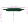 Garden Sun Umbrella Green 295 x 295 x 245 cm Polyester and Steel